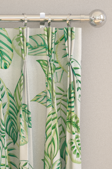 Calathea Curtains - Botanical Green - by Sanderson. Click for more details and a description.