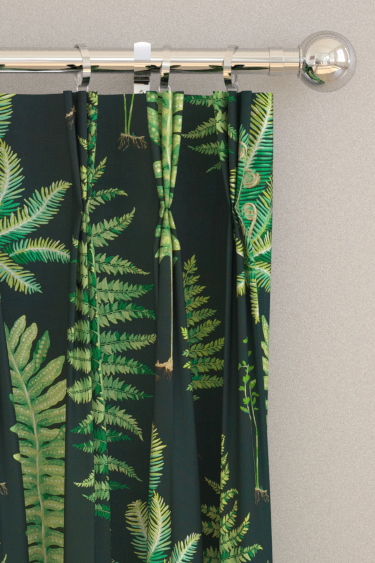 Fernery Curtains - Botanical Green / Charcoal - by Sanderson. Click for more details and a description.