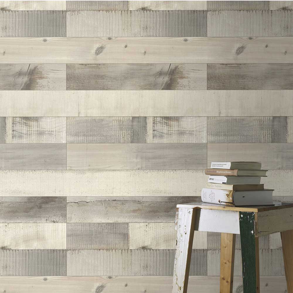 Floor Boards Wallpaper - Grey - by Albany