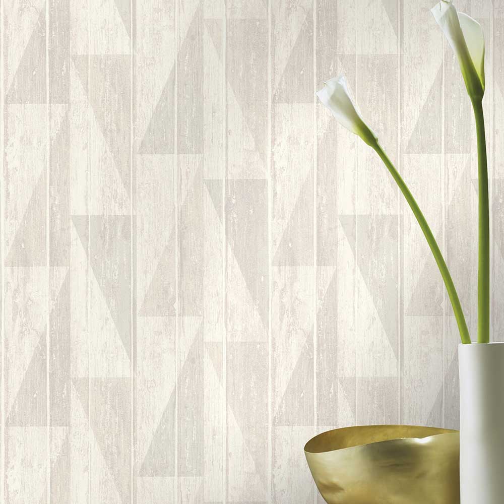 Geo Decking Wallpaper - Grey - by Albany