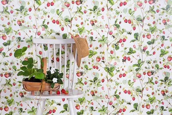 Bumble Wallpaper - Strawberry - by Isabelle Boxall