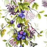 Papier peint Damson - Blanc et violet - Isabelle Boxall. Cliquez pour en savoir plus et lire la description.