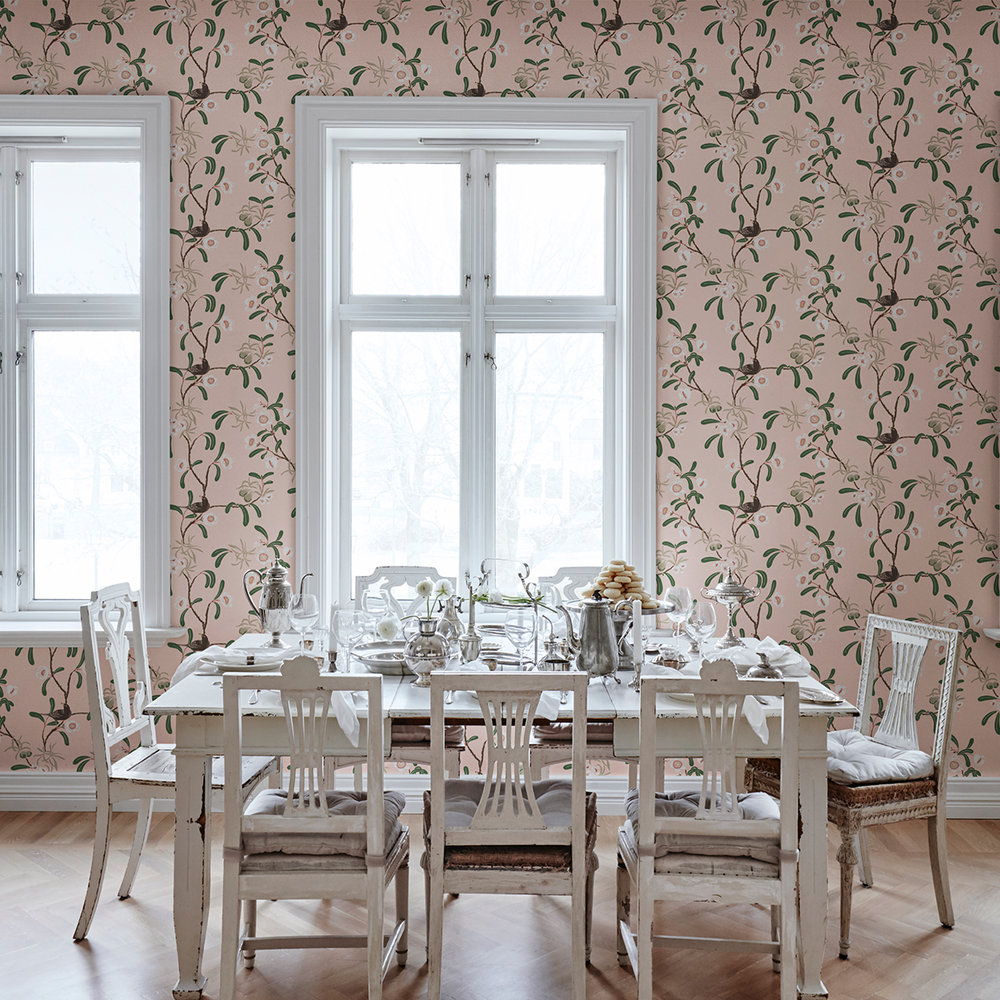 Antonia Wallpaper - Pink / Green - by Sandberg