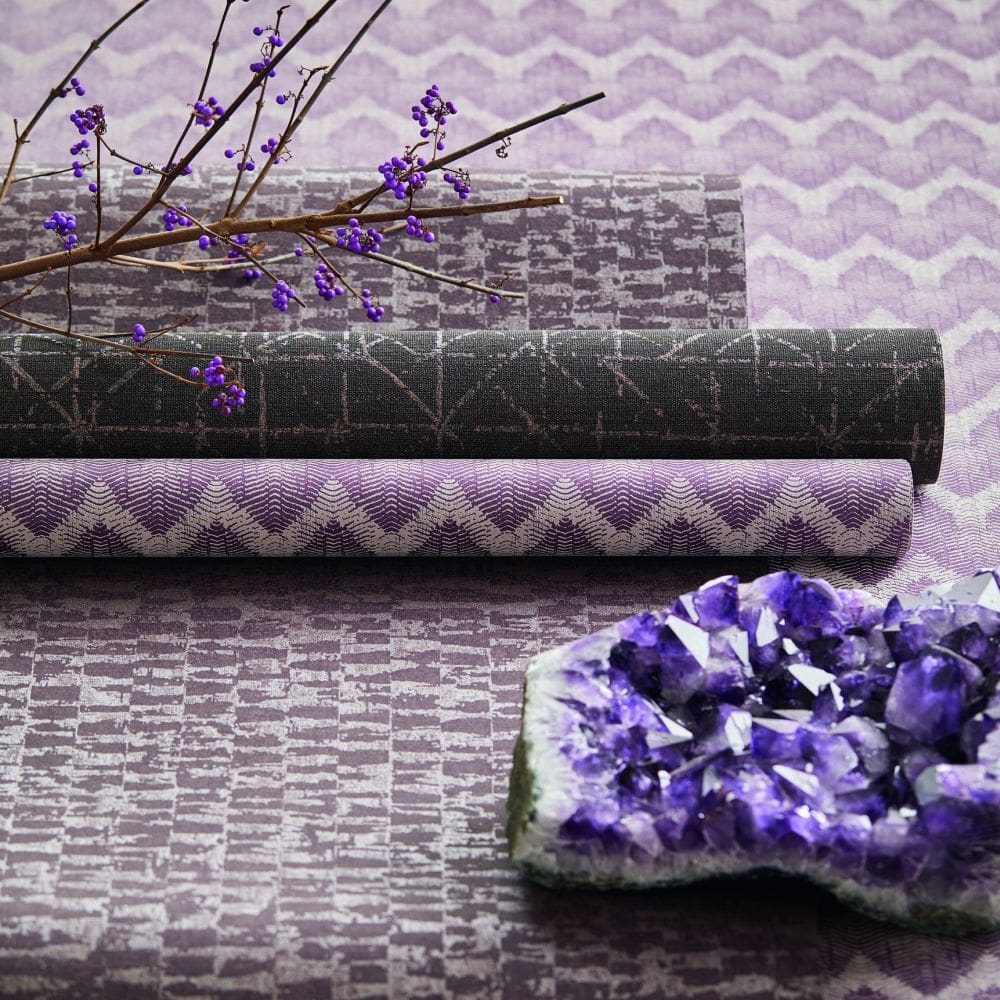Wave Wallpaper - Purple - by Eijffinger