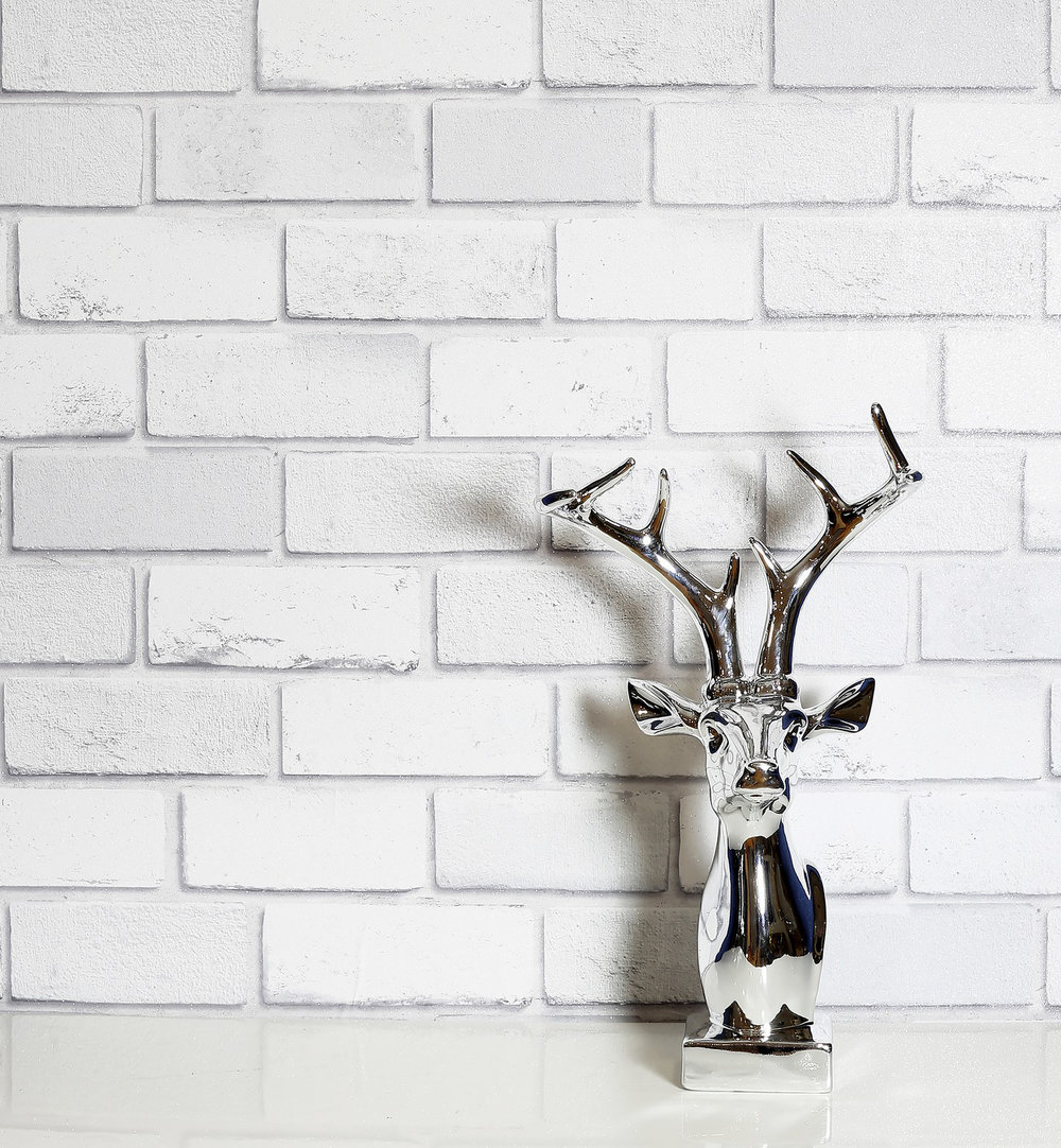 Diamond White Brick Wallpaper - by Arthouse
