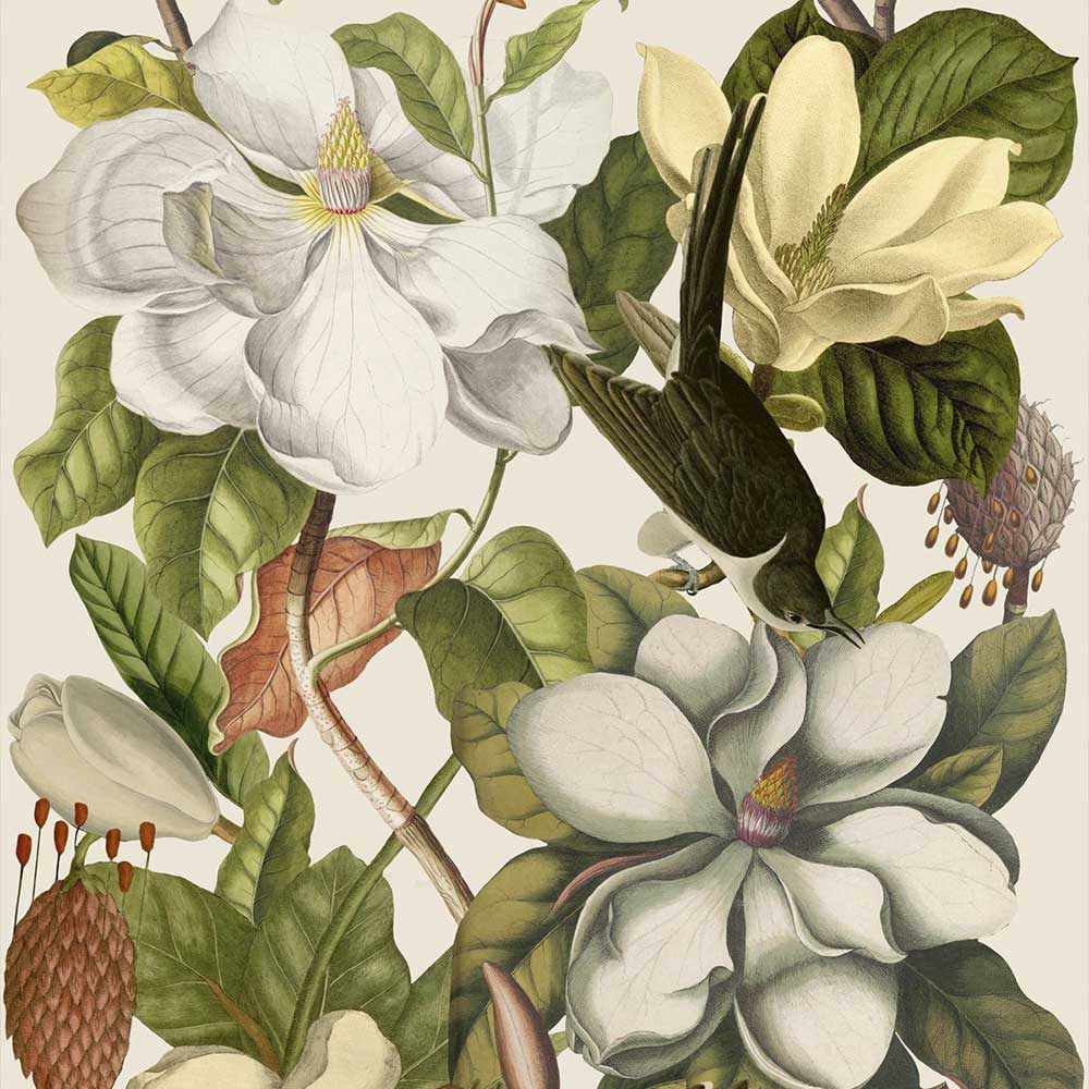 Magnolia Mural - Cream / Green - by Mind the Gap