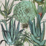 Succulentus Mural - Blue / Green - by Mind the Gap. Click for more details and a description.