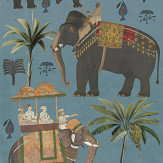 Hindustan by Mind the Gap - Aquamarine - Mural : Wallpaper Direct
