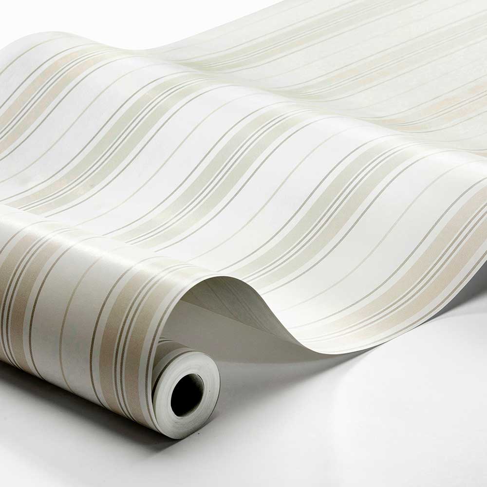 Hamnskar Stripe Wallpaper - Beige - by Boråstapeter