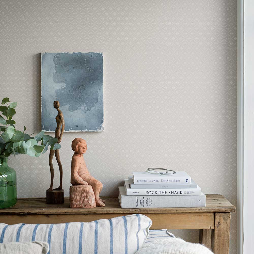 Windrose Wallpaper - Beige - by Boråstapeter