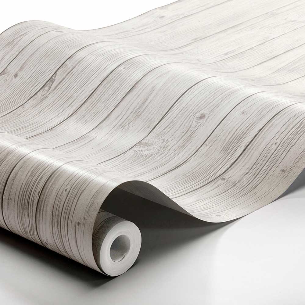 Driftwood Wallpaper - Grey - by Boråstapeter