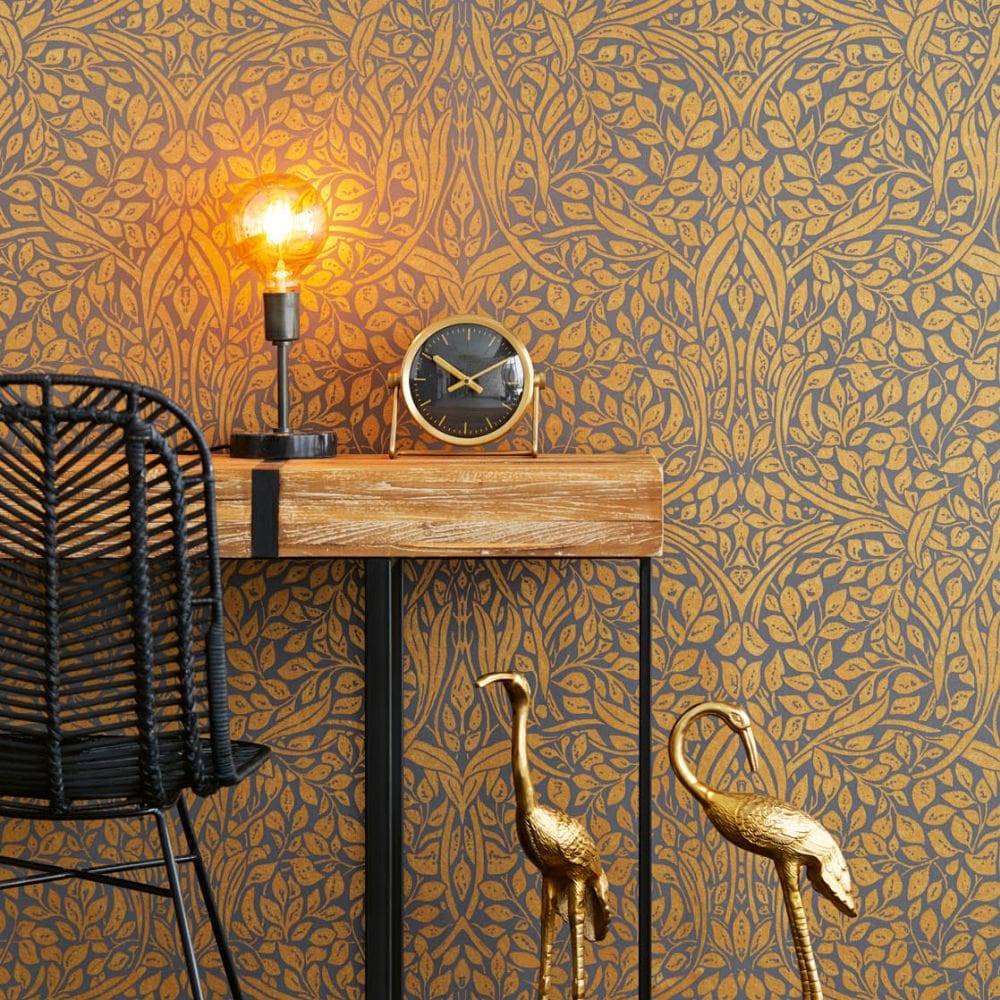 Swirling Leaves Wallpaper - Bronze - by Eijffinger