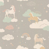 Rainbow Treasures Wallpaper - Mud Grey - by Majvillan