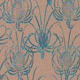 Les Centaurees Wallpaper - Copper/ Teal - by Christian Lacroix. Click for more details and a description.