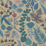 Cueillette Wallpaper - Blue/ Gold - by Christian Lacroix. Click for more details and a description.
