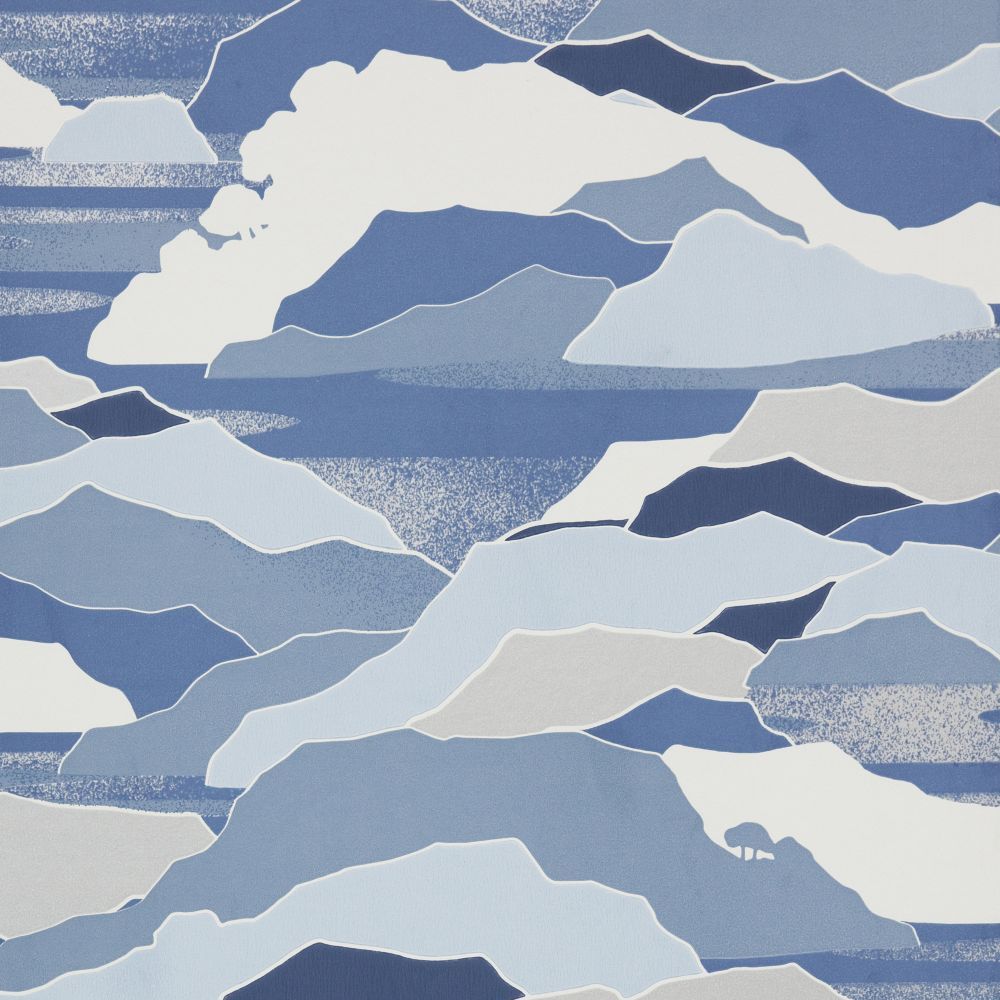 Colline Wallpaper - Blue - by Lelievre