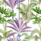 Palmeras Fabric - Green / Purple - by Mind the Gap. Click for more details and a description.