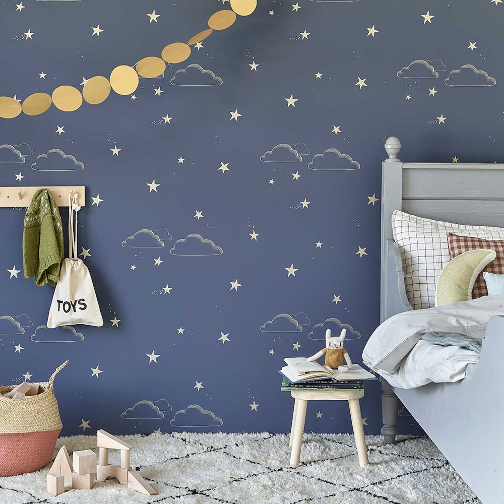 Starry Sky Wallpaper - Indigo - by Hibou Home
