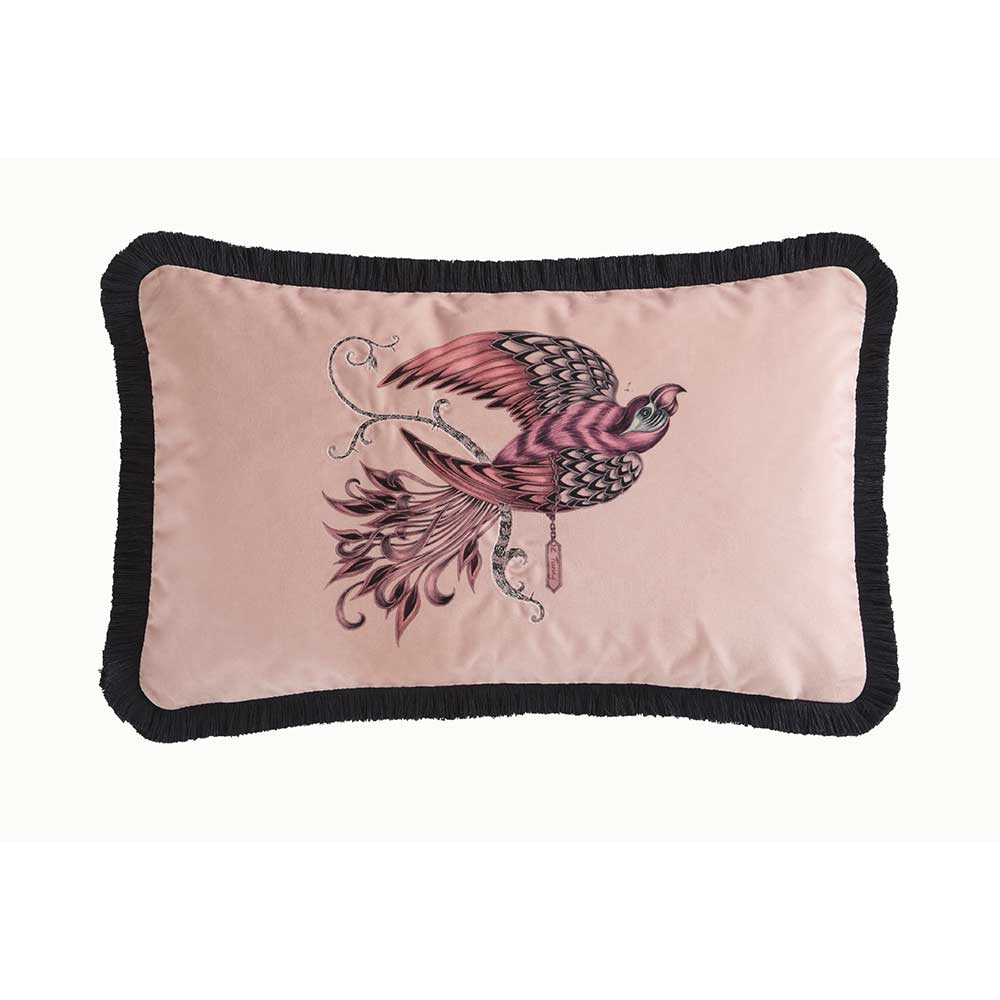 Audubon Rectangle Cushion - Pink - by Emma J Shipley