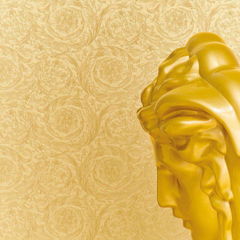 Barocco Metallics Wallpaper - Gold - by Versace