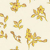Papier peint Barocco Ditsy Flowers - Crème et or - Versace. Cliquez pour en savoir plus et lire la description.