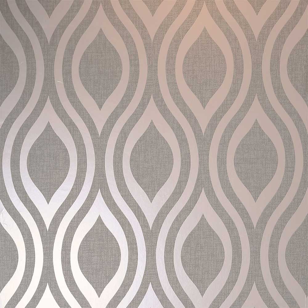 Luxe Ogee  Wallpaper - Dusky Rose - by Arthouse