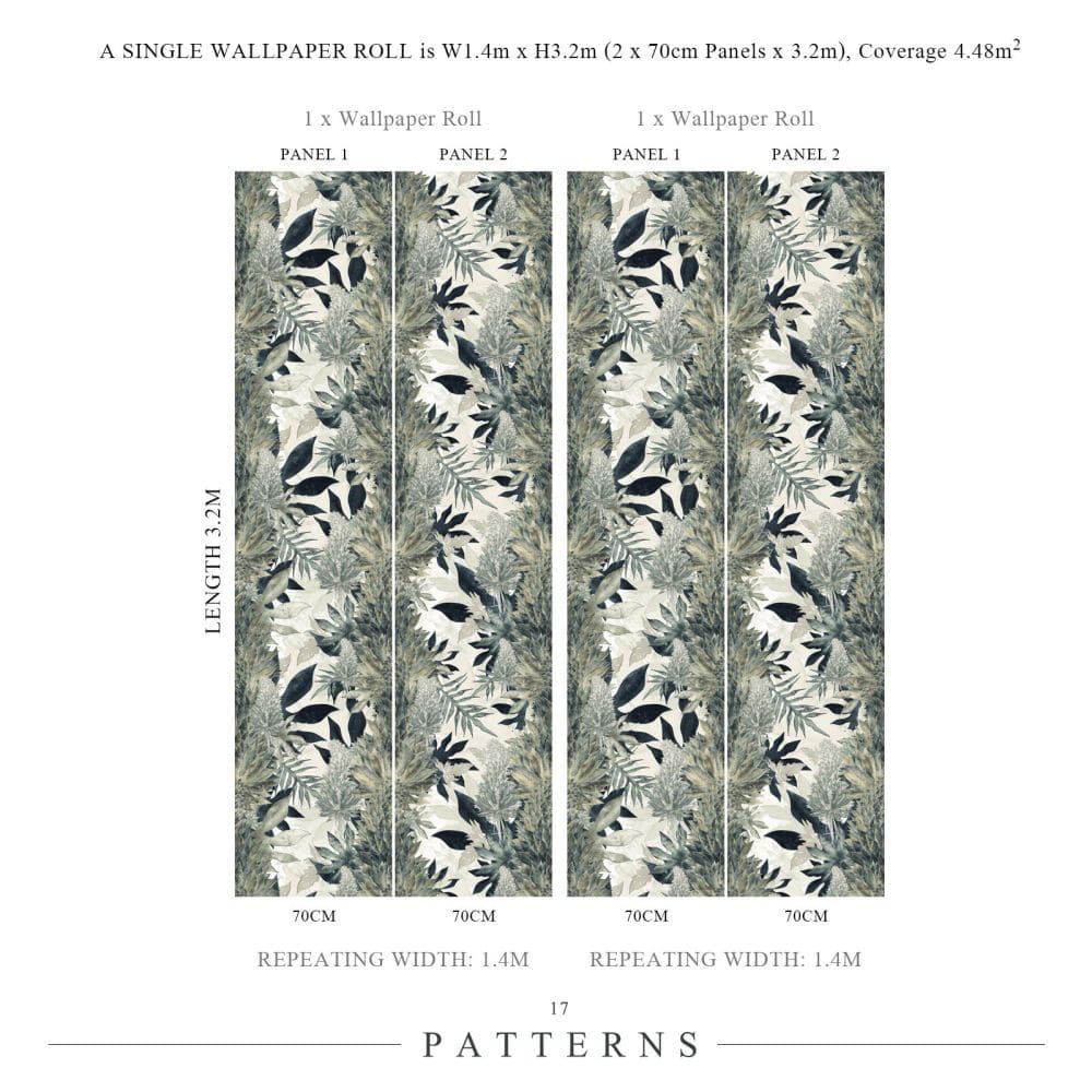 Kimolia Mural - Paradise Green - by 17 Patterns