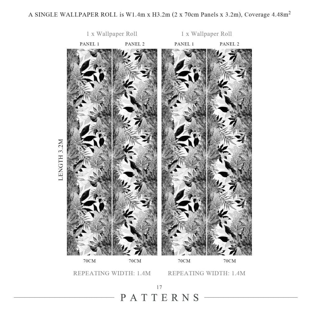 Kimolia Mural - Black - by 17 Patterns