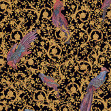Barocco Birds Wallpaper - Gold and Red and Blue - by Versace. Click for more details and a description.