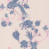 Vintage Bird Trail Wallpaper - Blue / Pink - by Barneby Gates. Click for more details and a description.