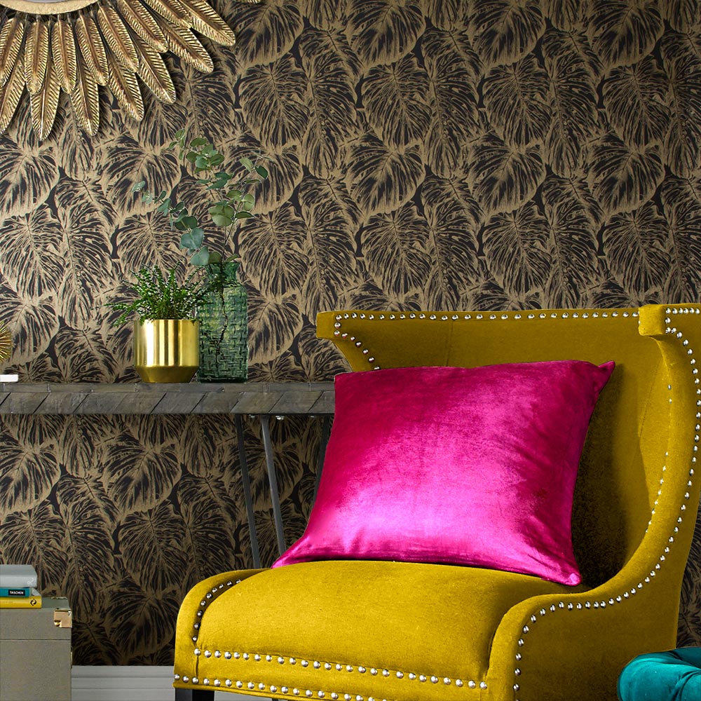 Tropical Wallpaper - Charcoal - by Graham & Brown
