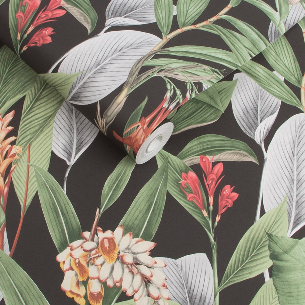 Botanical Wallpaper - Black - by Graham & Brown