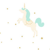 Princess Unicorns Wallpaper - Aqua and Gold - by Caselio. Click for more details and a description.