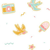 Pin's Me Wallpaper - Aqua, Pink and Orange - by Caselio. Click for more details and a description.