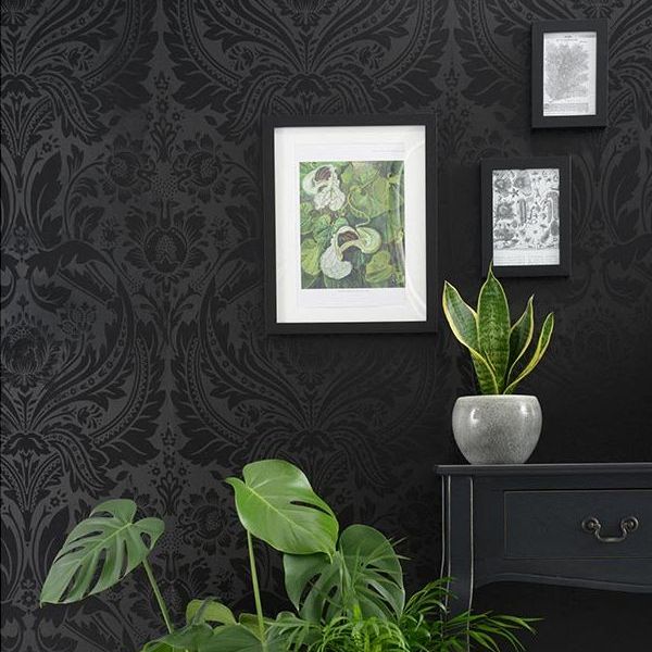 Desire Wallpaper - Black - by Graham & Brown