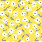 Little Flower Wallpaper - Buttercup Yellow - by Layla Faye. Click for more details and a description.