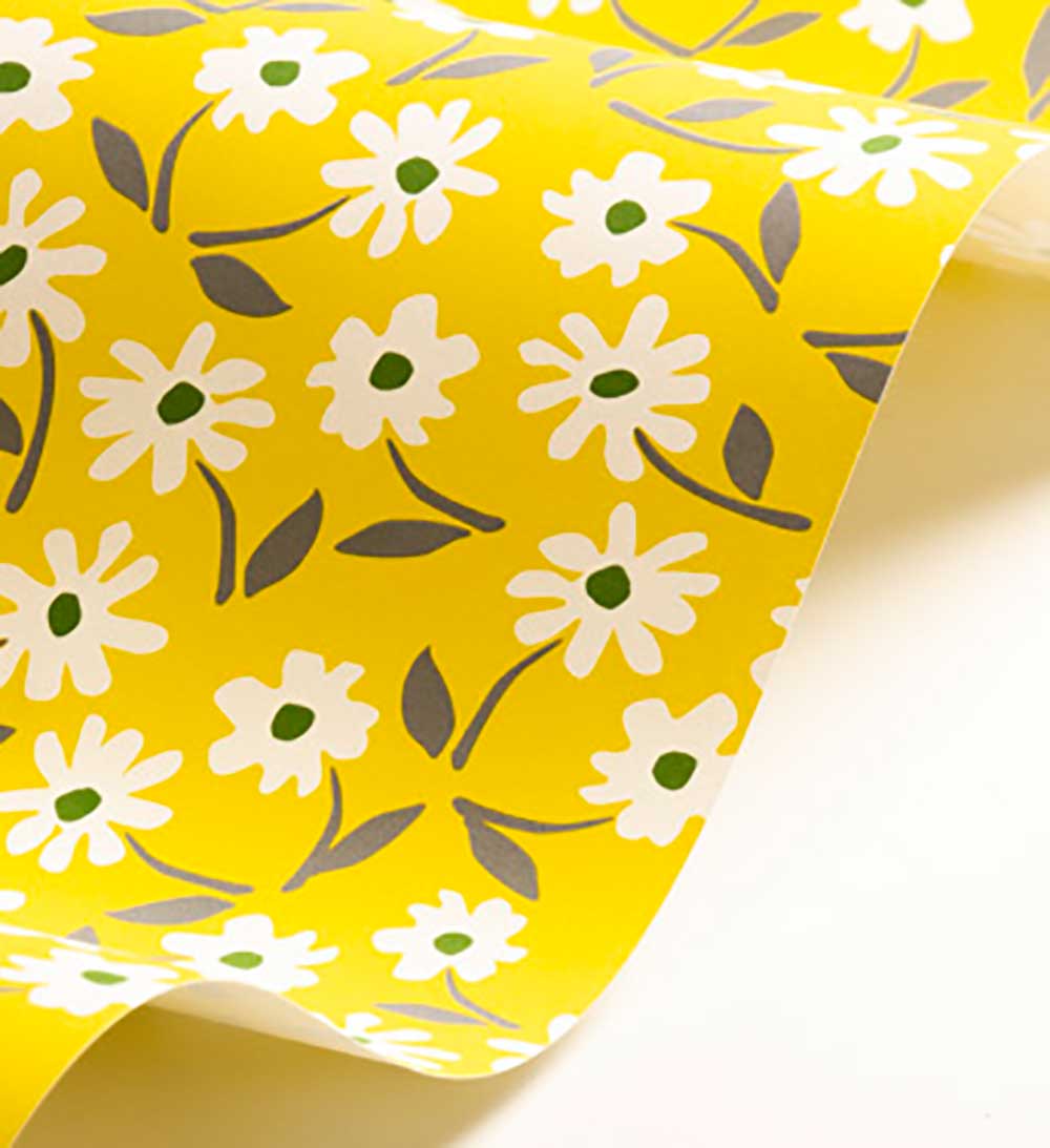 Little Flower Wallpaper - Buttercup Yellow - by Layla Faye