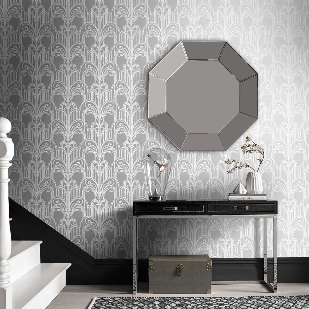 Art Deco Wallpaper - Silver - by Graham & Brown