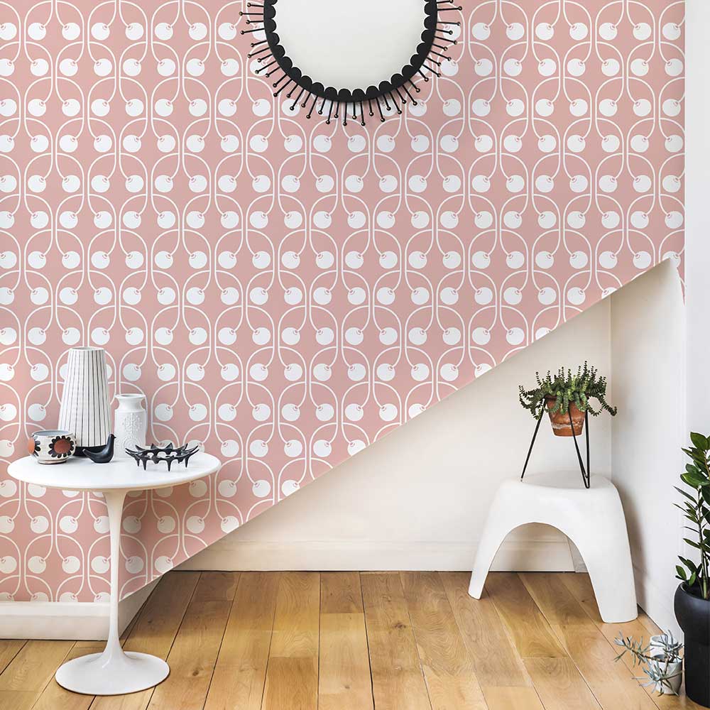 Cherry Wallpaper - Blush Pink - by Layla Faye