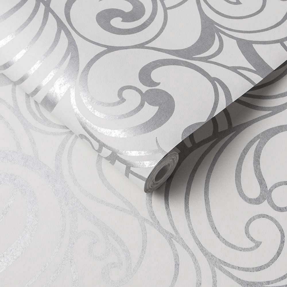 Hula Swirl Wallpaper - Ghost - by Graham & Brown