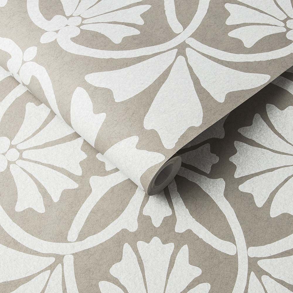 Thrones Wallpaper - Chalk / Taupe - by Graham & Brown