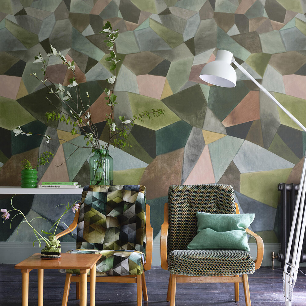Geo Moderne Mural - Jade - by Designers Guild