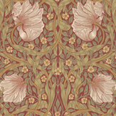 Pimpernel Wallpaper - Brick / Olive - by Morris. Click for more details and a description.