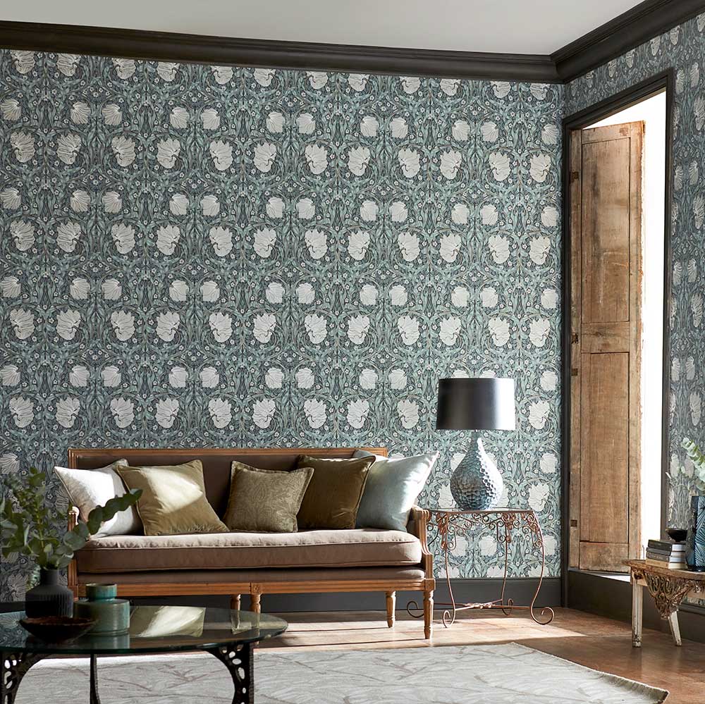 Pimpernel by Morris - Charcoal / Multi - Wallpaper - 216734