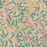 Fruit Wallpaper - Gold / Jade - by Morris. Click for more details and a description.