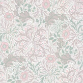 Papier peint Morris Seaweed - Or argenté / rose mer vieilli - Morris