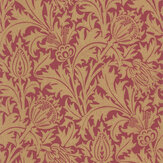 Thistle Wallpaper - Claret / Gold - by Morris. Click for more details and a description.