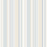 Multi Stripe Wallpaper - Blue / Beige / Taupe - by Galerie. Click for more details and a description.