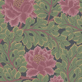 Aurora Wallpaper - Rose / Forest Green / Charcoal - by Cole & Son. Click for more details and a description.