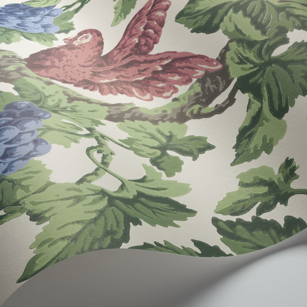 Woodvale Orchard Wallpaper - Rose / Hyacinth / Forest Green / Parchment - by Cole & Son